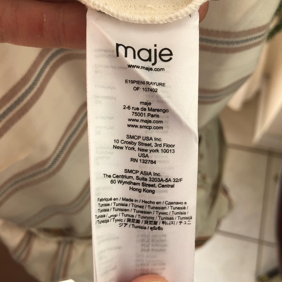 Maje Pieni striped wrap style jumpsuit - Picture 6 of 7